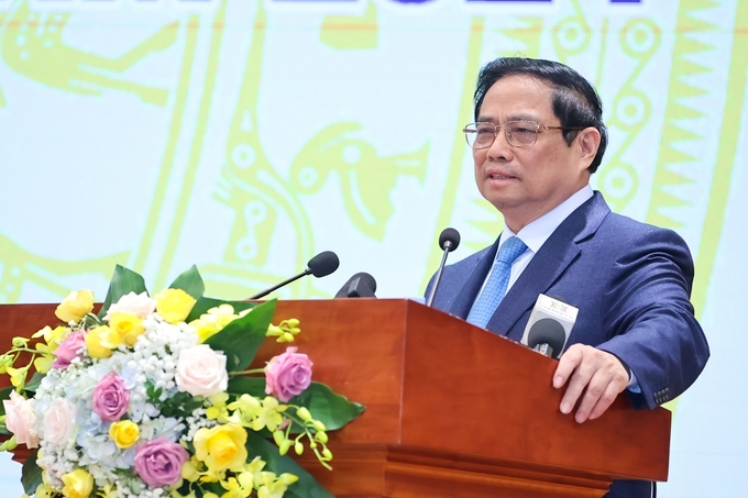 Thủ tướng Phạm Minh Chính nhấn mạnh vai trò quan trọng của ngân hàng là mạch máu của nền kinh tế. Ảnh: VGP.