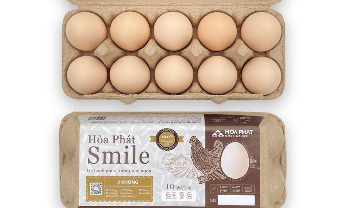 Trứng gà vỏ hồng mang tên 'Hòa Phát Smile' đáp ứng đủ tiêu chí 3 không: Không dư lượng kháng sinh, không hormone tăng trưởng, không samonella.