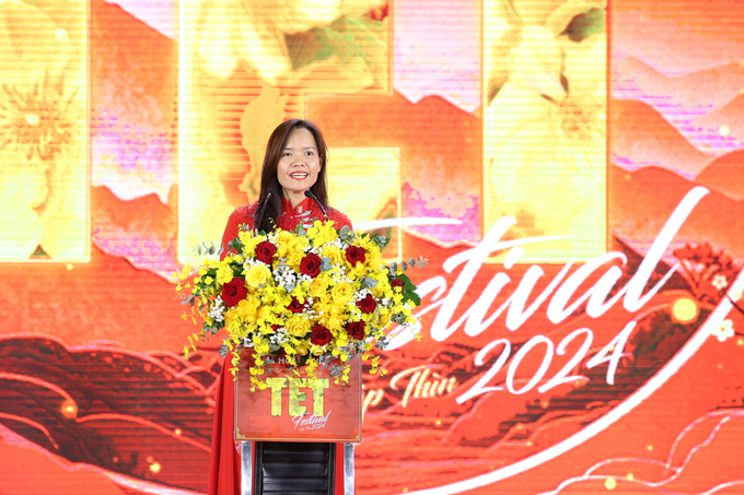 Đại diện Masan Consumer phát biểu tại buổi khai mạc Lễ hội Tết Việt 2024.