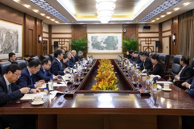 Đoàn công tác của Bộ NN-PTNT họp với Bộ Nông nghiệp Nông thôn Trung Quốc. Ảnh: TL.