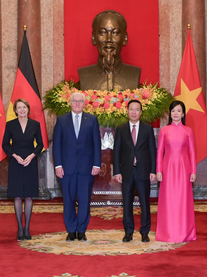 Tổng thống Cộng hòa Liên bang Đức Frank- Walter Steinmeier và Phu nhân thăm cấp Nhà nước đến Việt Nam từ ngày 23-24/1/2024. Ảnh: Tùng Đinh.