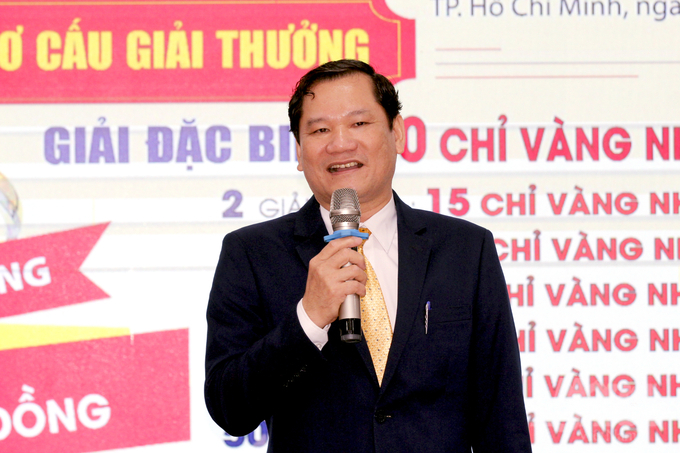 Ông Nguyễn Thân, Tổng Giám đốc Vipesco phát biểu trong Chương trình quay số 'Vipesco – Tri ân khách hàng năm 2023'. Ảnh: Minh Sáng.