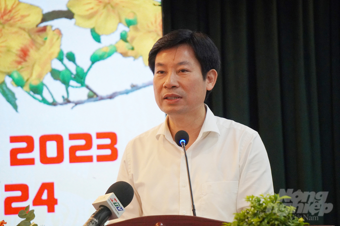 Ông Nguyễn Xuân Định, Phó Chủ tịch Hội Nông dân Việt Nam phát biểu tại Hội nghị. Ảnh: Nguyễn Thủy.