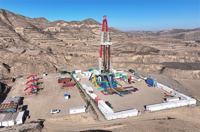 Một mỏ dầu được phát hiện ở tỉnh Cam Túc, Trung Quốc hồi tháng 11/2023. Ảnh: Tân Hoa Xã.