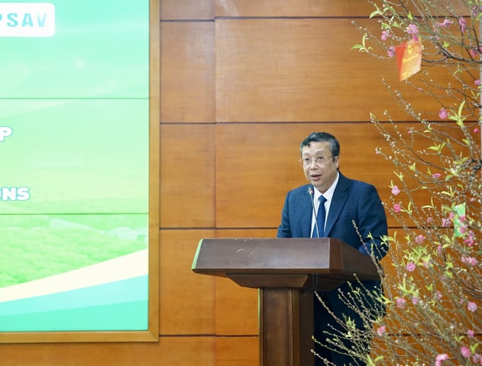 Thứ trưởng Hoàng Trung phát biểu tại Hội nghị toàn thể nhóm đối tác công tư (PPP) với chủ đề 'Doanh nghiệp với Chuyển đổi xanh và Đổi mới sáng tạo trong ngành nông nghiệp'. 