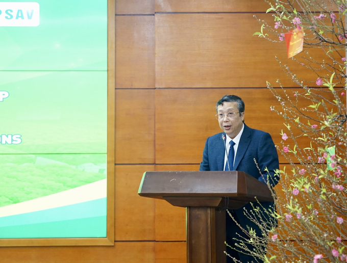 Deputy Minister Hoang Trung delivered a speech at the comprehensive Public-Private Partnership (PPP) conference with the theme 'Businesses vis Green Transformation and Innovation in the Agriculture'.