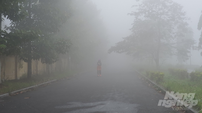 Sương mù tại Hà Nội sáng 2/2.