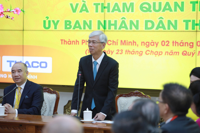 Phó Chủ tịch UBND TP.HCM Võ Văn Hoan phát biểu tại buổi gặp mặt kiều bào. Ảnh: Nguyệt Nhi.