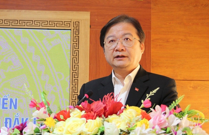 Ông Nguyễn Hoài Dương, Giám đốc Sở NN-PTNT Đắk Lắk phát biểu tại buổi trao giải. Ảnh: Quang Yên.