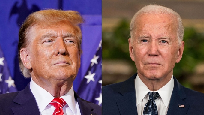 Cựu Tổng thống Mỹ Donald Trump (trái) và Tổng thống Mỹ Joe Biden (phải). Ảnh: CNN.