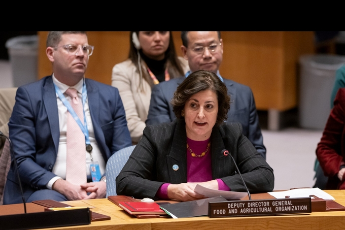 FAO Deputy Director-General Beth Bechdol delivers remarks at the United Nations Security Council High-Level Open Debate.