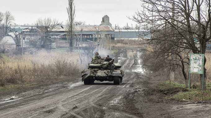 Xe tăng của Ukraine tại thành phố chiến lược Avdeevka, vùng Donetsk, Ukraine. Ảnh: Anadolu.