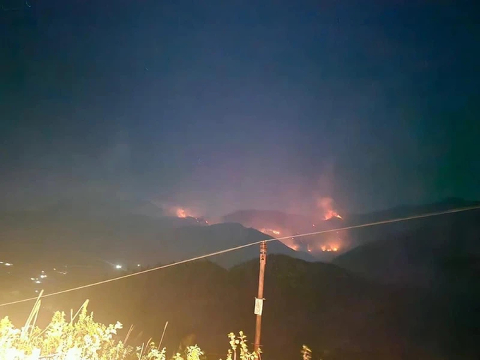 Đám cháy được phát hiện tại Tiểu khu 286, khu vực Nà Háng thuộc thôn Séo Mý Tỷ, xã Tả Van, thị xã Sa Pa. Ảnh: CTV.