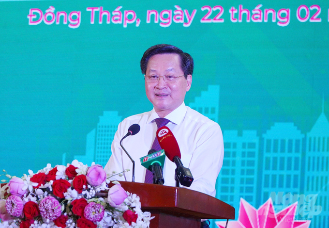 Phó Thủ tướng Chính phủ Lê Minh Khái phát biểu chỉ đạo tại hội nghị. Ảnh: Lê Hoàng Vũ.