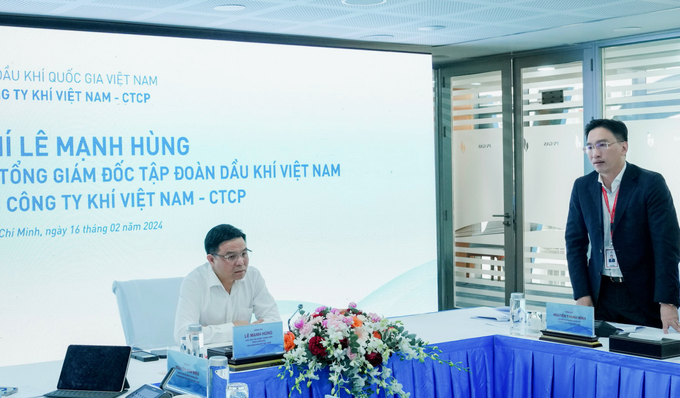 Chủ tịch HĐQT PV GAS Nguyễn Thanh Bình báo cáo về chiến lược phát triển.