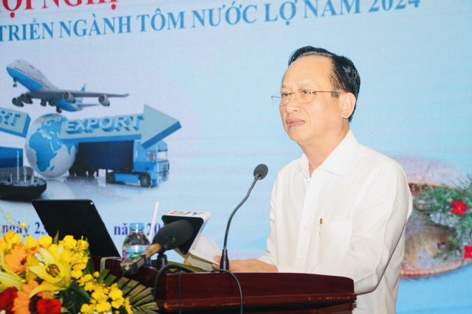 Chủ tịch UBND tỉnh Bạc Liêu Phạm Văn Thiều chia sẻ mục tiêu xuất khẩu tôm đạt 1,3 tỷ USD vào năm 2025. Ảnh: Trọng Linh.