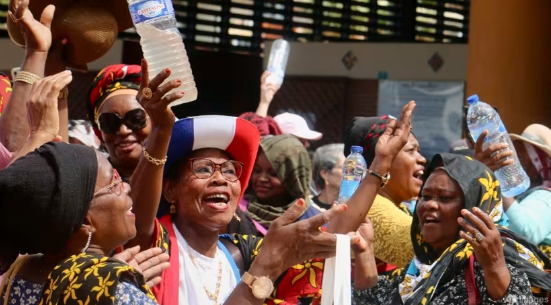 Demonstrators gather to protest the water crisis in Mamoudzou, on the French Indian Ocean territory of Mayotte on Sep 27, 2023. A protest movement called ’’Mayotte is Thirsty″ is demanding accountability for alleged embezzling, leaks and lack of investment in sustainable water supplies.