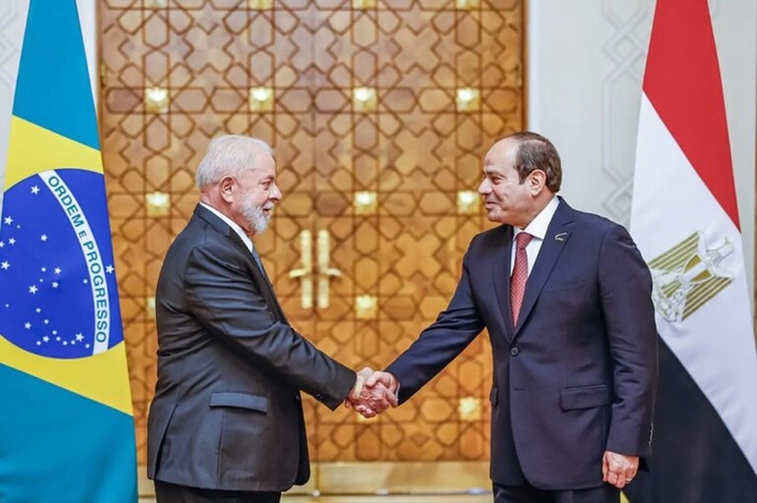 Brazilian President Luiz Inácio Lula da Silva meets with Egyptian President Abdel Fattah al-Sisi in Cairo. Photo: Ricardo Stuckert.