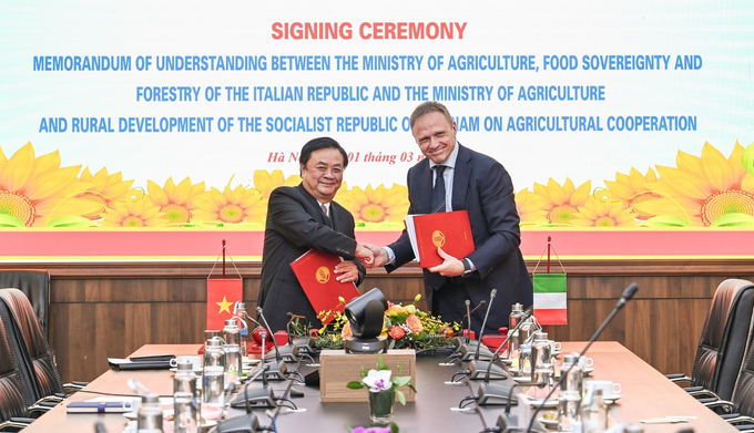 Ministry of Agriculture and Rural Development signed an MoU with the Italian Ministry of Agriculture, Food Sovereignty, and Forestry.