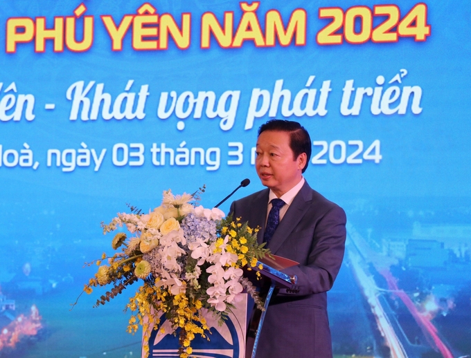 Phó Thủ tướng Chính phủ Trần Hồng Hà phát biểu Hội nghị công bố Quy hoạch tỉnh Phú Yên. Ảnh: K.S.