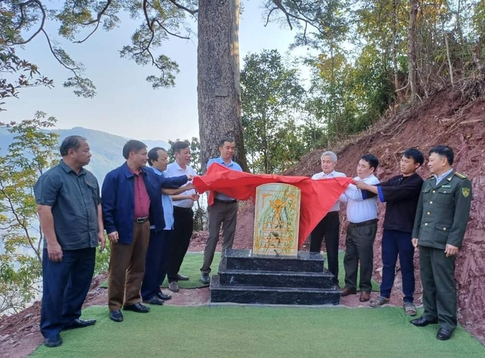Lễ công bố quyết định công nhận cây du sam ở Tà Mung này là cây di sản Việt Nam. Ảnh: TL.