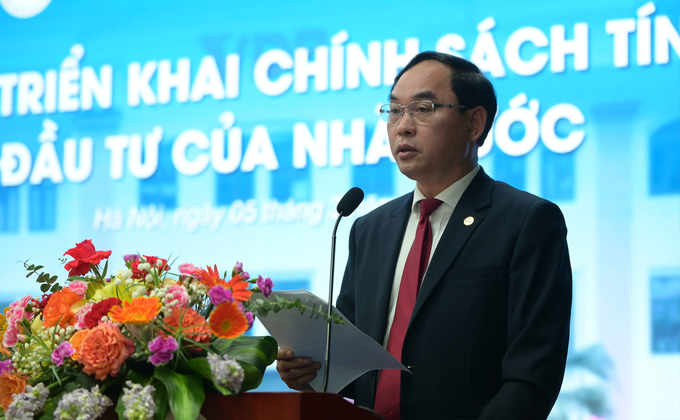 Ông Đào Quang Trường, Tổng Giám đốc VDB, phát biểu tại hội nghị. Ảnh: Tùng Đinh.