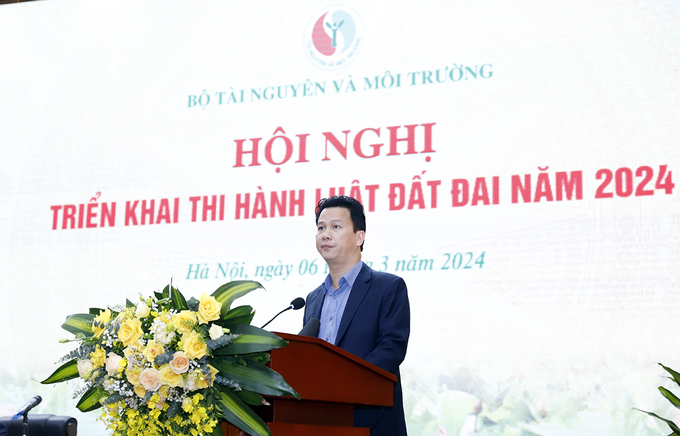 Bộ trưởng TN-MT Đặng Quốc Khánh: 'Luật Đất đai 2024 mang tính tích lũy, bền bỉ, kiên trì, công phu, trách nhiệm, trí tuệ'. Ảnh: Đình Trung.