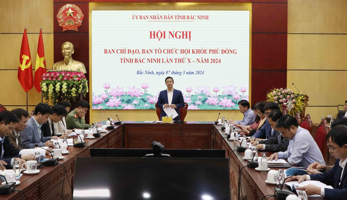 Ông Vương Quốc Tuấn, Phó Chủ tịch Thường trực UBND tỉnh Bắc Ninh phát biểu tại hội nghị. Ảnh: TL.