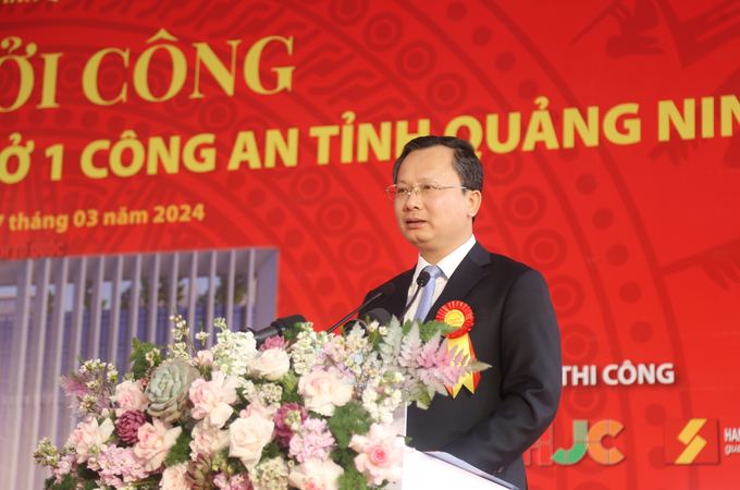 Ông Cao Tường Huy, Phó Bí thư Tỉnh ủy, Chủ tịch UBND tỉnh Quảng Ninh, phát biểu tại buổi lễ.