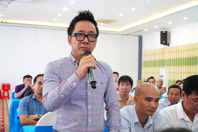 Mr. Vo Van Phuc, General Director of Cleanfood Company, said that proving the origin of good domestic shrimp production will enhance its position and promote the development of the shrimp industry in 2024 and the following years. Photo: Kim Anh.