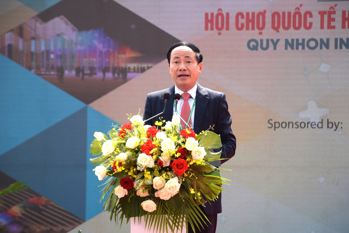 Ông Phạm Anh Tuấn, Chủ tịch UBND tỉnh Bình Định, cho rằng Hội chợ Q-FAIR 2024 hướng đến mục tiêu phát triển ngành công nghiệp chế biến gỗ bền vững, hiệu quả đến năm 2030. Ảnh: V.Đ.T.