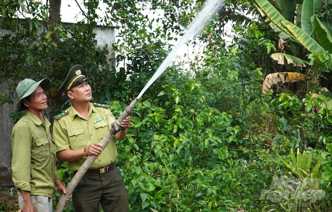 Tăng cường nâng cao kiến thức, kỹ năng phòng cháy, chữa cháy rừng là một trong những nhiệm vụ trọng tâm của ngành kiểm lâm tỉnh Sóc Trăng. Ảnh: Kim Anh.