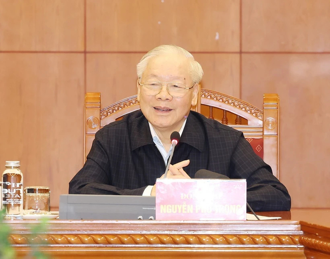 Tổng Bí thư Nguyễn Phú Trọng phát biểu kết luận phiên họp. Ảnh: Trí Dũng/TTXVN.