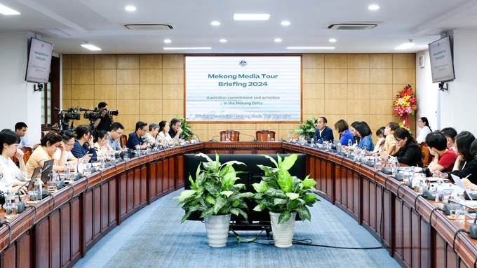 The meeting between Australia and sustainable development partners in the Mekong Delta at Can Tho University on the afternoon of March 18. Photo: Quynh Chi.
