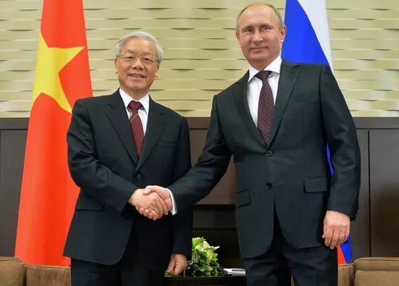 Tổng Bí thư Nguyễn Phú Trọng gặp gỡ Tổng thống Putin tại Sochi năm 2014. Ảnh: RIA.