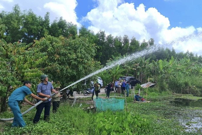 Lực lượng tập huấn PCCCR. Ảnh: Trọng Linh.