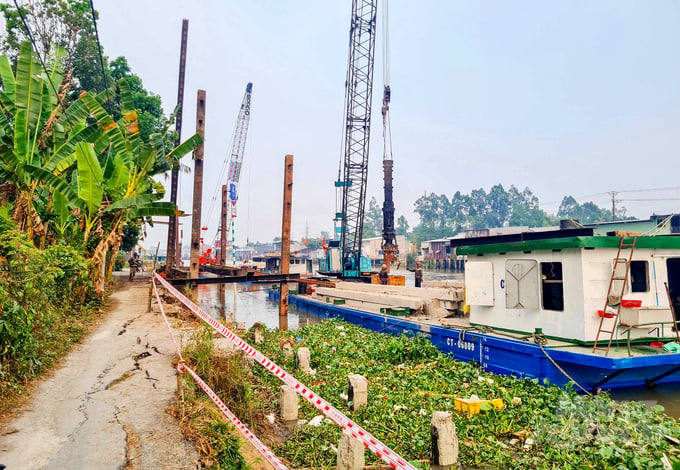 With 250 billion Vietnamese dong from the Central Government, Can Tho city is investing in urgent riverbank erosion prevention projects from 2023 to 2024. Photo: Le Hoang Vu.