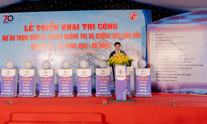 Ông Võ Hoài Nam – Thành viên HĐTV EVNNPT phát biểu tại buổi làm việc.