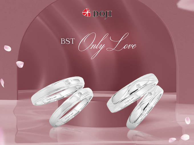 Hãy để tình yêu chân thành của bạn tỏa sáng với cặp nhẫn cưới 'Only Love' của DOJI.