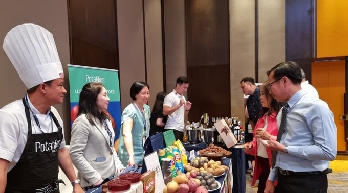 US agricultural products were shown at the event. Photo: Nguyen Thuy.