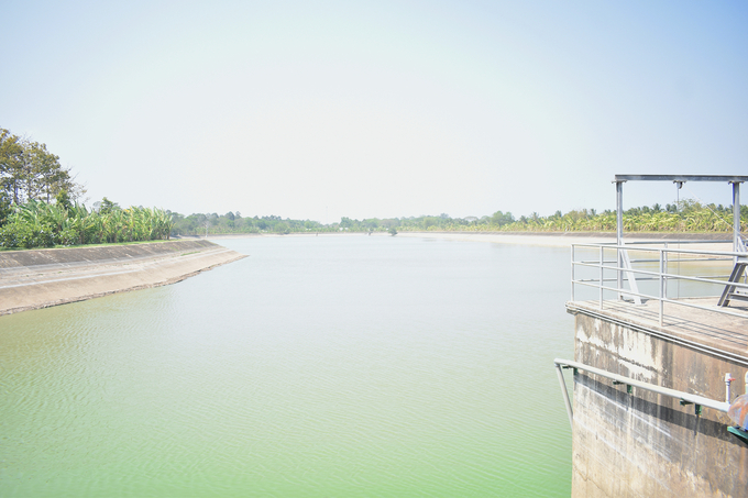Ao dự trữ nguồn nước thô của Nhà máy nước Đồng Tâm. Ảnh: Minh Đảm.