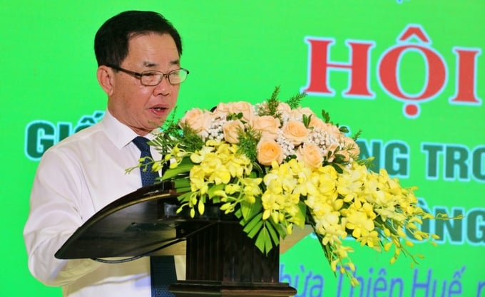 Ông Trần Mạnh Báo, Chủ tịch VSTA, Chủ tịch Tập đoàn Thaibinh Seed phát biểu tại Hội thảo. Ảnh: PT.
