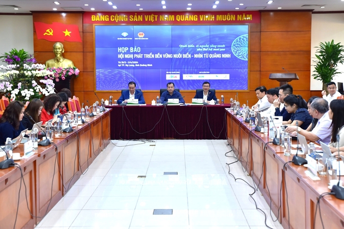 Họp báo Hội nghị phát triển bền vững nuôi biển - Nhìn từ Quảng Ninh diễn ra chiều 25/3 tại Bộ NN-PTNT. Ảnh: Tùng Đinh.