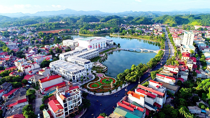 Quang cảnh khu vực trung tâm thành phố Yên Bái.
