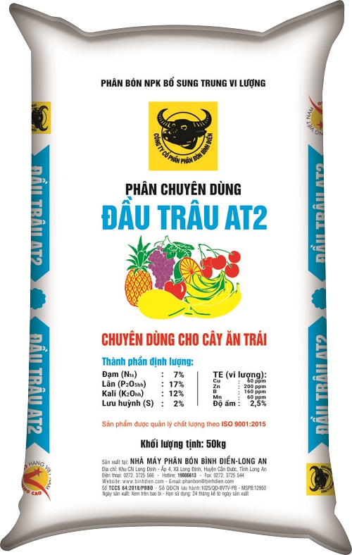 Phân bón Đầu Trâu AT2 của Phân bón Bình Điền.