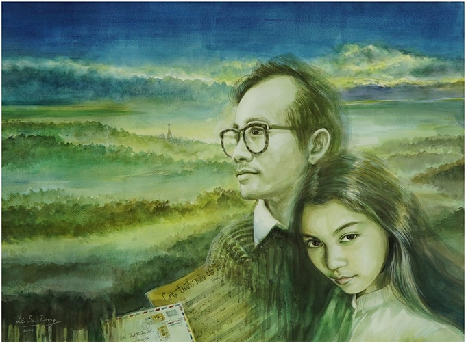 Trịnh Công Sơn và Dao Ánh qua nét vẽ Lê Sa Long.