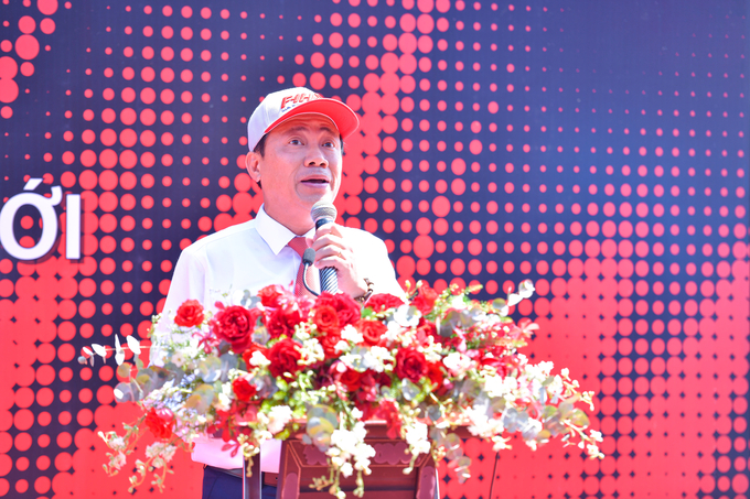 Ông Phạm Anh Tuấn, Chủ tịch UBND tỉnh Bình Định, phát biểu tại lễ khai mạc giải đua thuyền máy nhà nghề Quốc tế UIM F1 H2O. Ảnh: V.Đ.T.