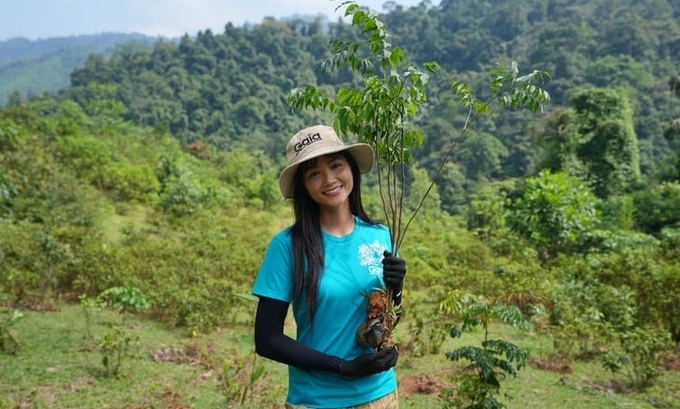 H'Hen Nie returned to Ben En National Park to plant forests.