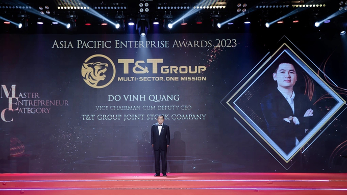 Ông Đỗ Vinh Quang, Phó chủ tịch Hội đồng quản trị Tập đoàn T&T Group, được APEA 2023 vinh danh 'Doanh nhân xuất sắc châu Á 2023'.  Ảnh: T&T Group.
