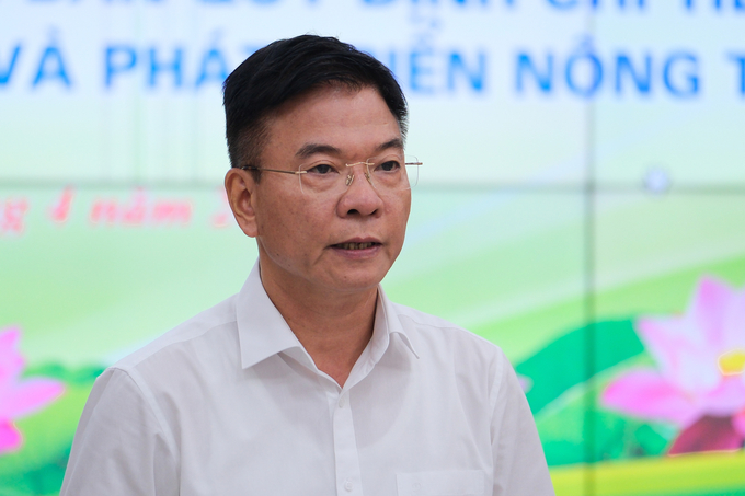 Bộ trưởng Bộ Tư pháp Lê Thành Long đánh giá cao nỗ lực của ngành NN-PTNT về xây dựng hệ thống QPPL hiệu quả. Ảnh: Quỳnh Chi.